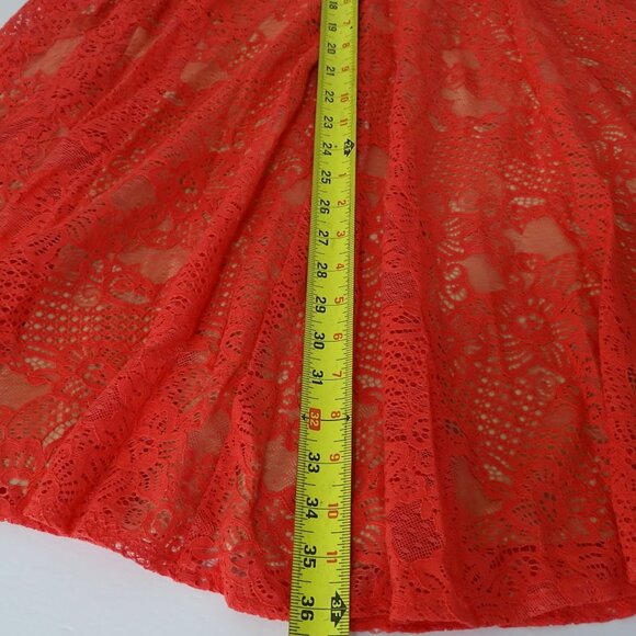 Danny and Nicole Coral Nude Lace Sleeveless Belted Dress Women Size 14 NEW - Picture 12 of 12